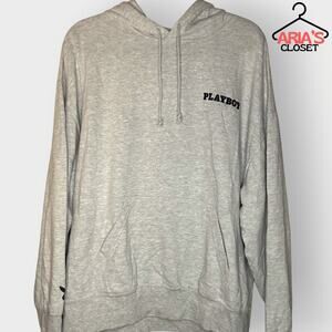 PacSun x Playboy Gray Oversized Hoodie Sweatshirt